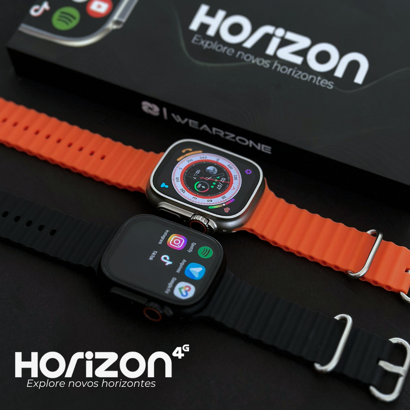 Smartwatch Horizon 4G - Celular de Pulso - Android 8.1 - Wi-Fi & GPS - 2 Pulseiras