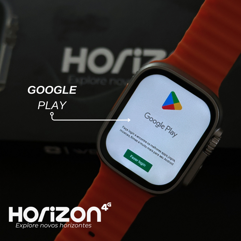 Smartwatch Horizon 4G - Celular de Pulso - Android 8.1 - Wi-Fi & GPS - 2 Pulseiras