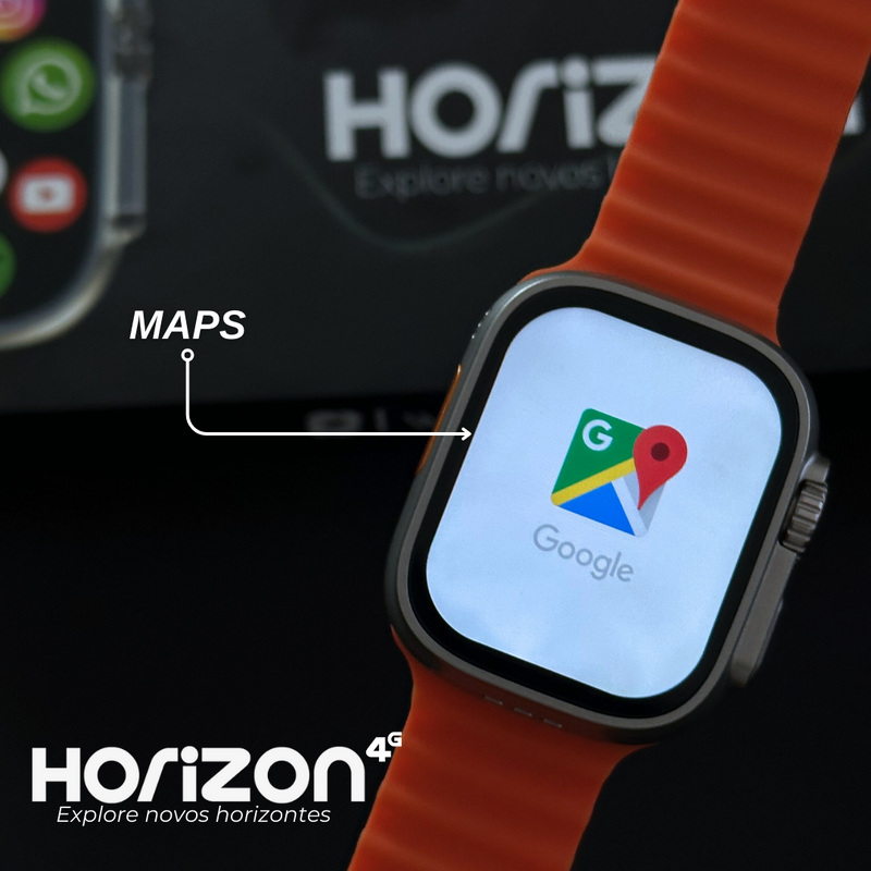 Smartwatch Horizon 4G - Celular de Pulso - Android 8.1 - Wi-Fi & GPS - 2 Pulseiras