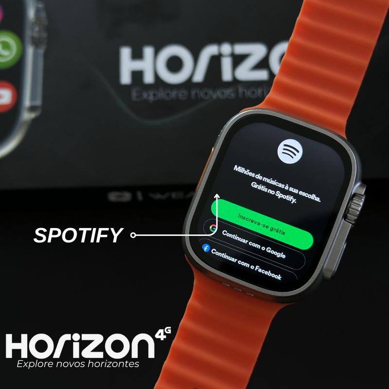 Smartwatch Horizon 4G - Celular de Pulso - Android 8.1 - Wi-Fi & GPS - 2 Pulseiras