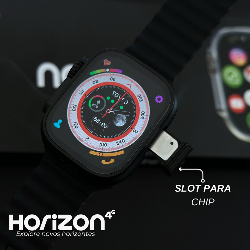 Smartwatch Horizon 4G - Celular de Pulso - Android 8.1 - Wi-Fi & GPS - 2 Pulseiras