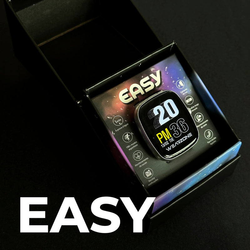 Smartwatch EASY Wearzone – Chamadas Bluetooth, Saúde, Esportes e Resistência 1ATM!