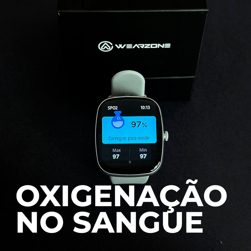 Smartwatch EASY Wearzone – Chamadas Bluetooth, Saúde, Esportes e Resistência 1ATM!