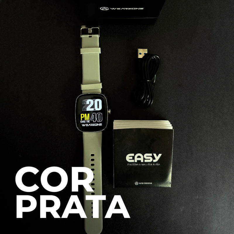 Smartwatch EASY Wearzone – Chamadas Bluetooth, Saúde, Esportes e Resistência 1ATM!