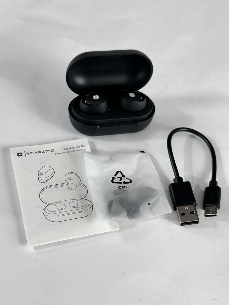 Fone Bluetooth Zone Buds 01 – Som HD, Baixa Latência 68ms, ENC, Bateria 32h, IPX4