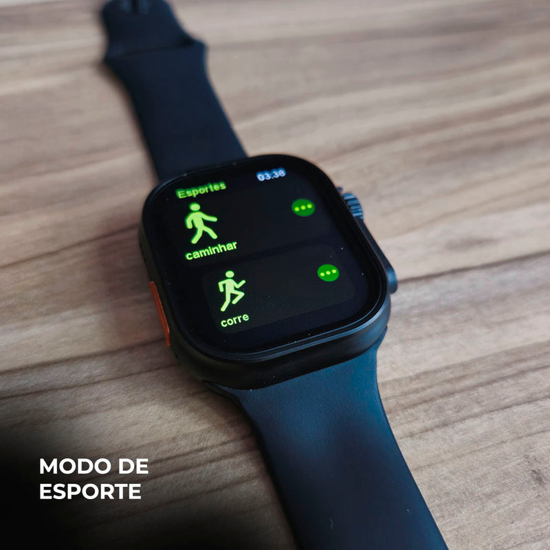 N10 Ultra – Smartwatch 49mm com Chamadas, Notificações e Kit de 4 Pulseiras!