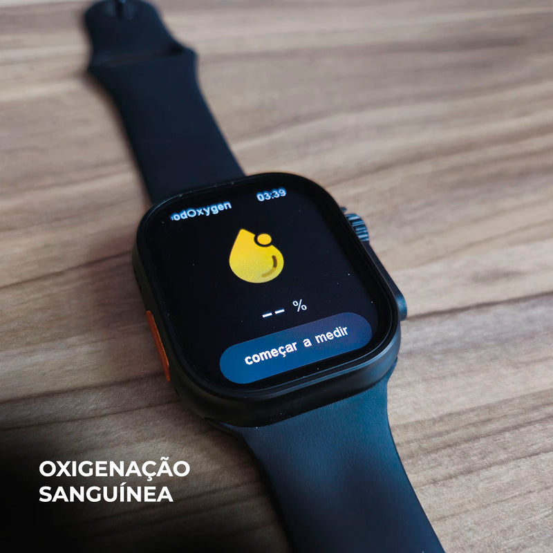 N10 Ultra – Smartwatch 49mm com Chamadas, Notificações e Kit de 4 Pulseiras!