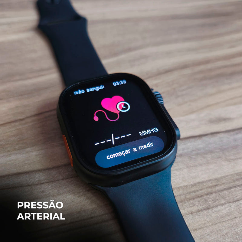 N10 Ultra – Smartwatch 49mm com Chamadas, Notificações e Kit de 4 Pulseiras!