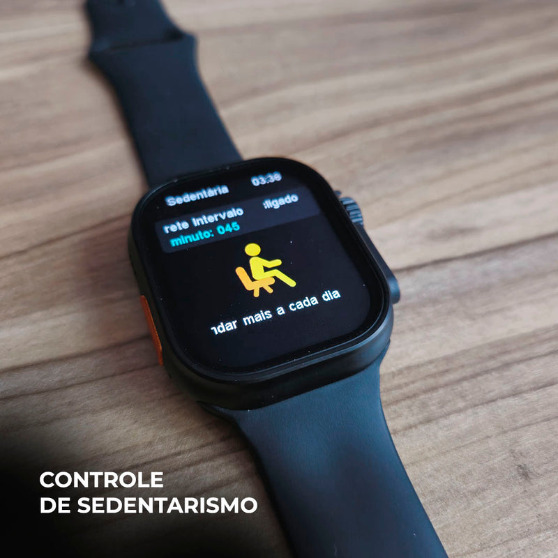 N10 Ultra – Smartwatch 49mm com Chamadas, Notificações e Kit de 4 Pulseiras!