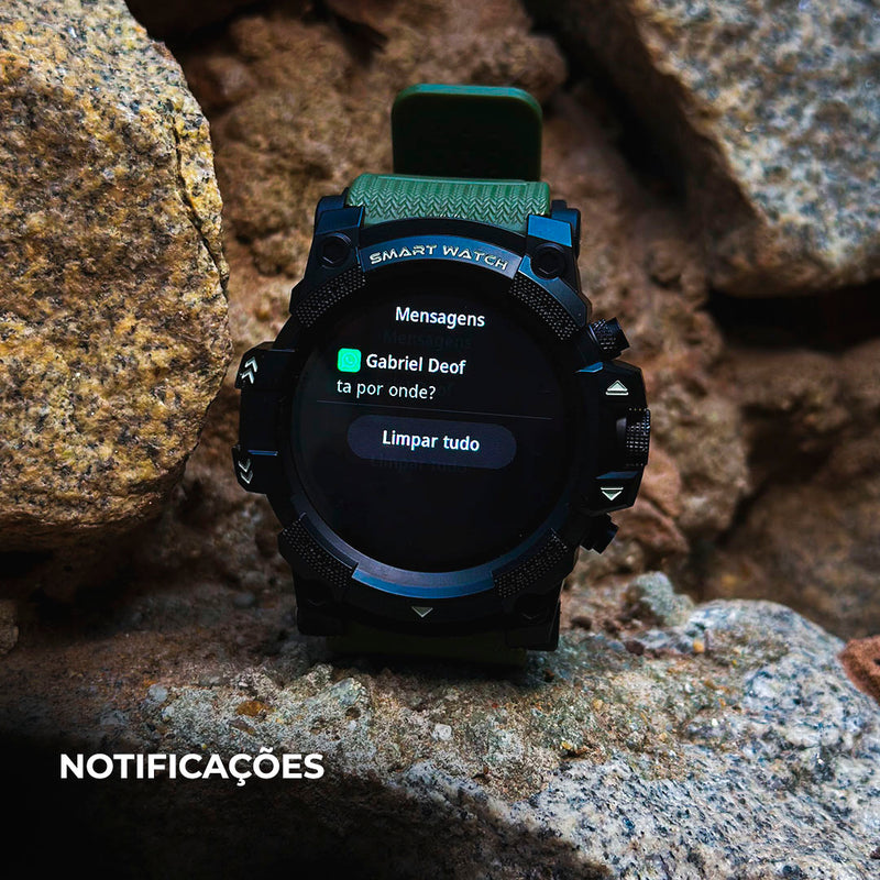 WEARZONE THUNDER – Smartwatch Ultra Robusto com GPS Integrado e 100 Modos de Esporte