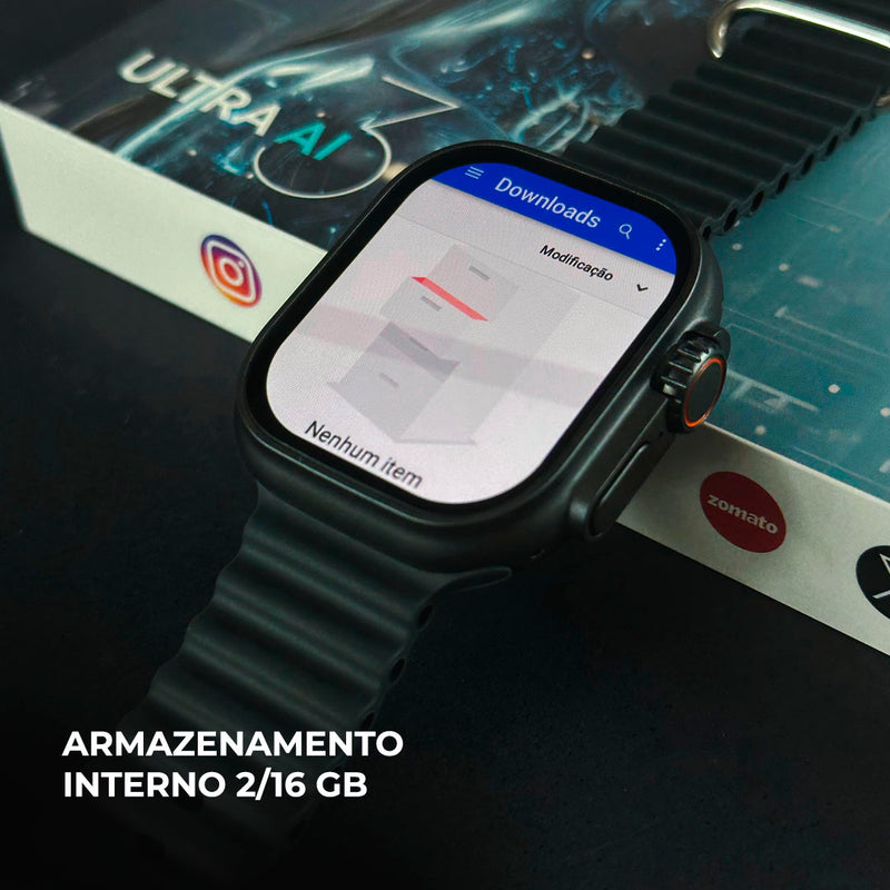 Smartwatch Microwear Ultra AI 3 – Tela AMOLED 2.06” | 4G/5G | Câmera 180° | GPS & Wi-Fi