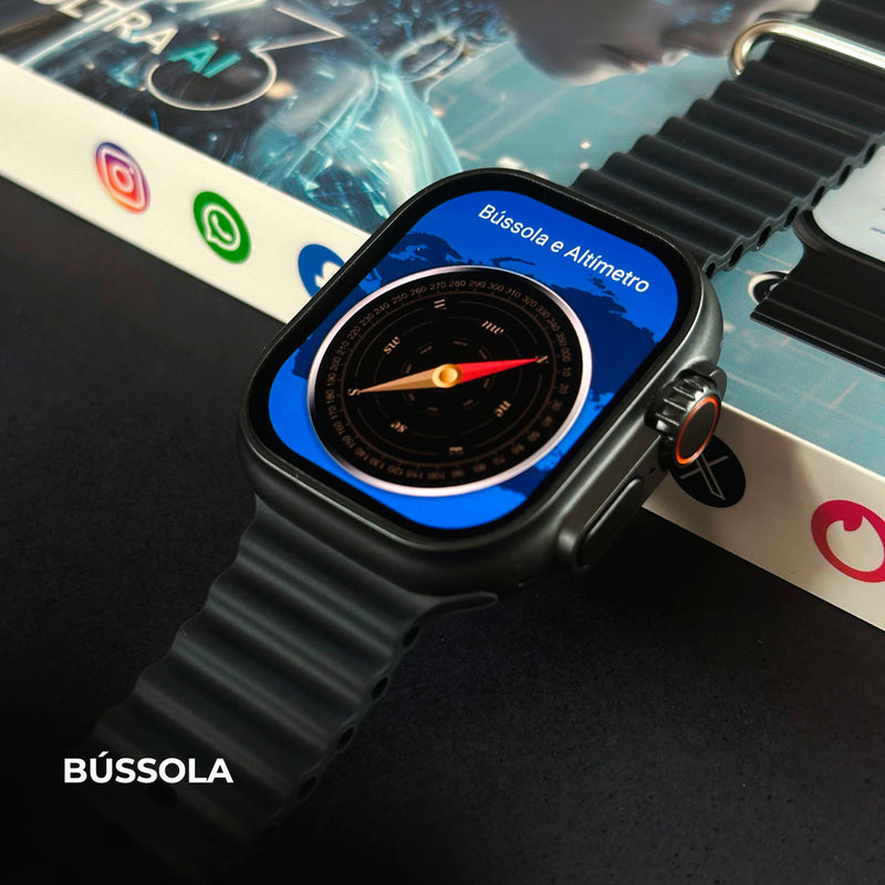 Smartwatch Microwear Ultra AI 3 – Tela AMOLED 2.06” | 4G/5G | Câmera 180° | GPS & Wi-Fi