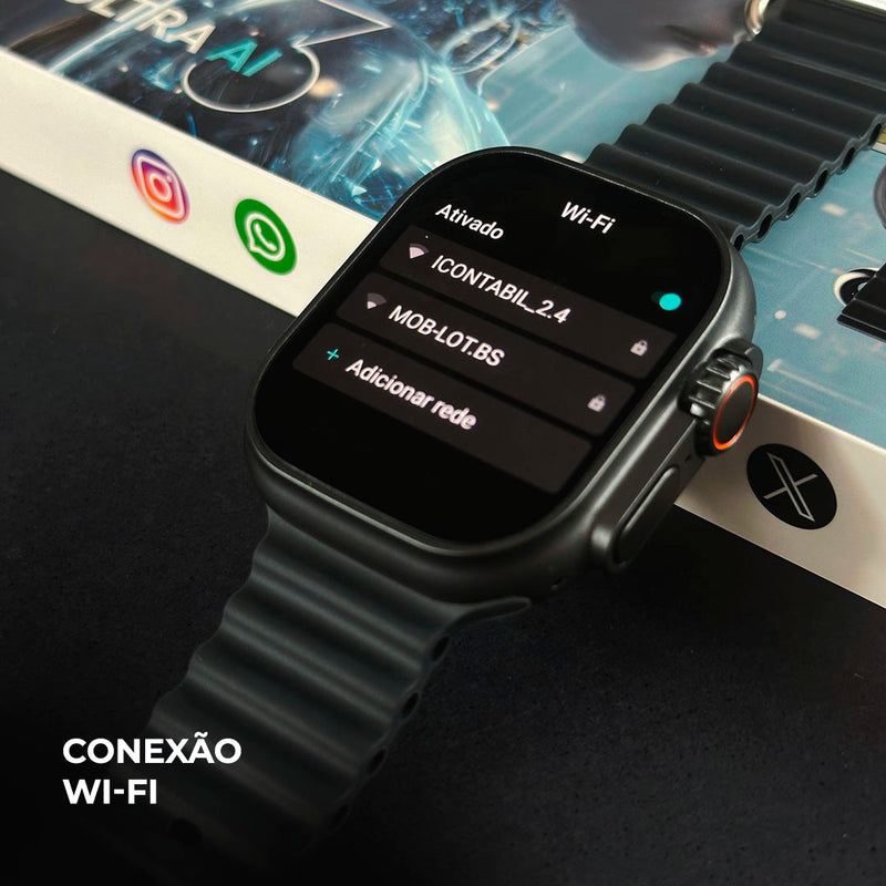 Smartwatch Microwear Ultra AI 3 – Tela AMOLED 2.06” | 4G/5G | Câmera 180° | GPS & Wi-Fi