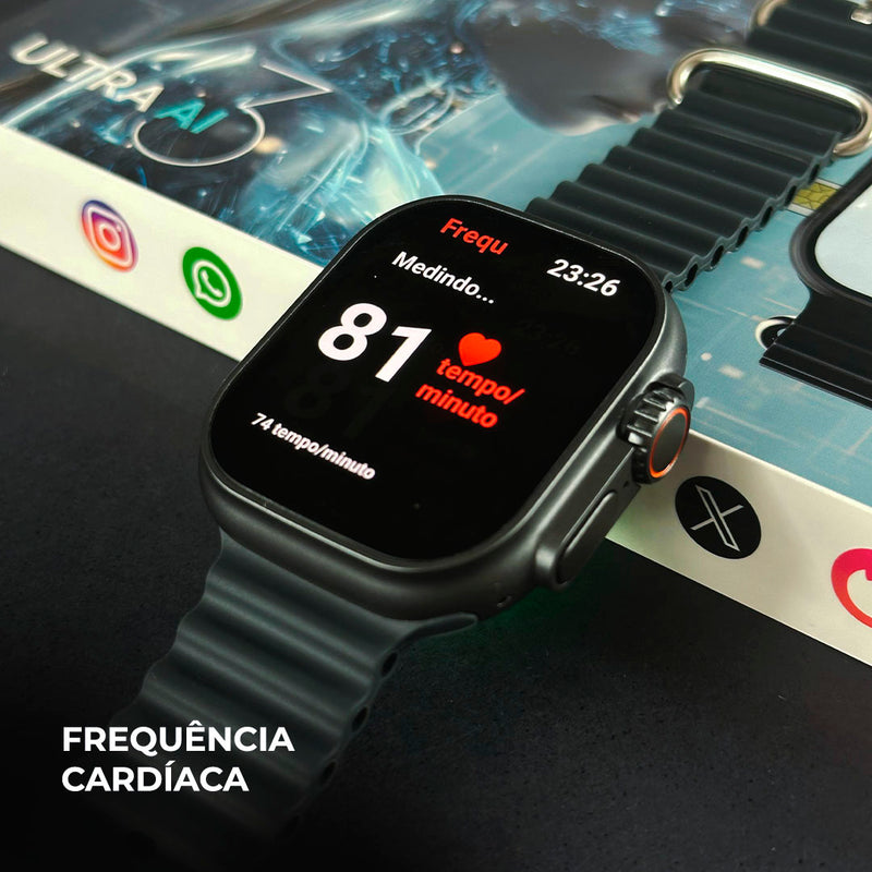 Smartwatch Microwear Ultra AI 3 – Tela AMOLED 2.06” | 4G/5G | Câmera 180° | GPS & Wi-Fi