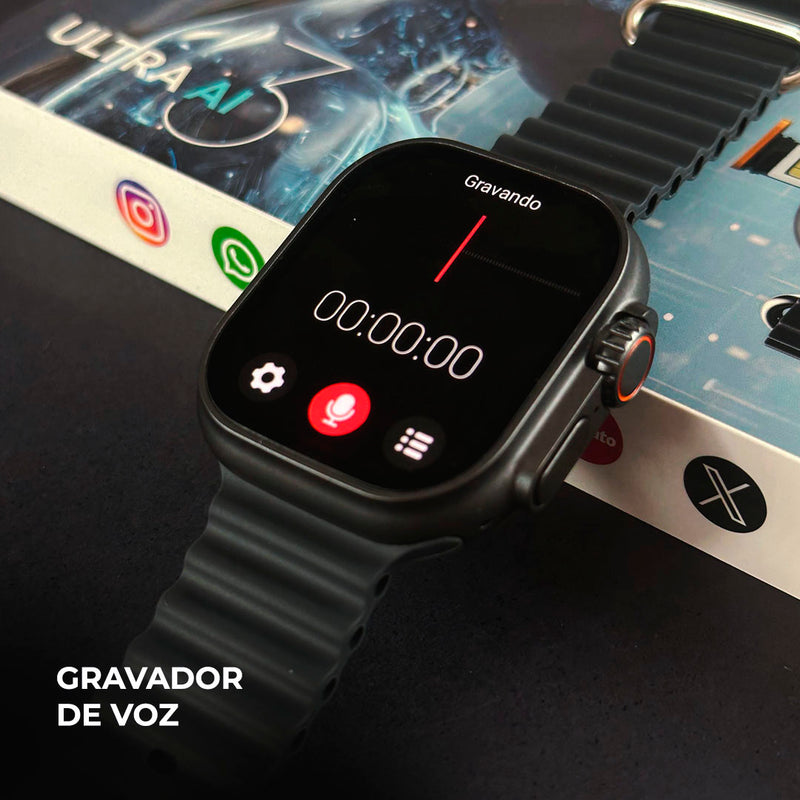 Smartwatch Microwear Ultra AI 3 – Tela AMOLED 2.06” | 4G/5G | Câmera 180° | GPS & Wi-Fi