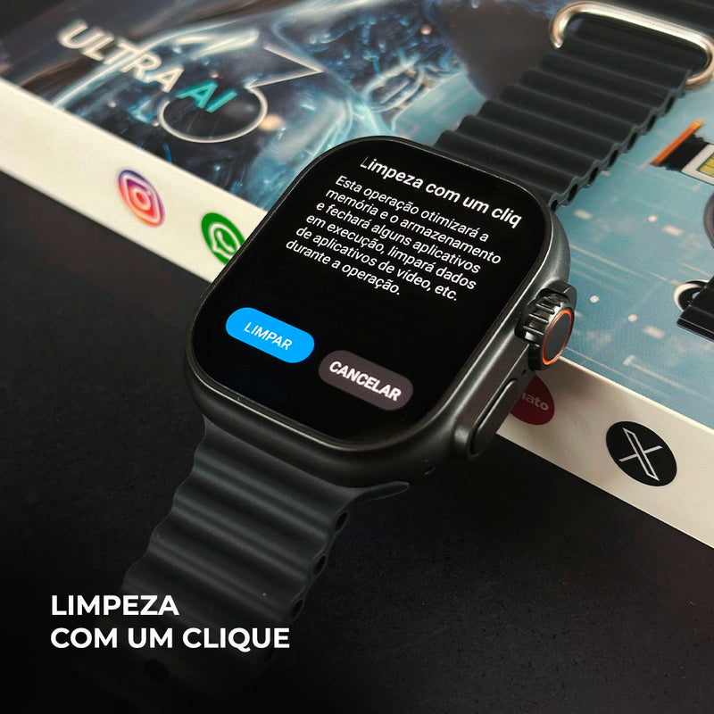 Smartwatch Microwear Ultra AI 3 – Tela AMOLED 2.06” | 4G/5G | Câmera 180° | GPS & Wi-Fi